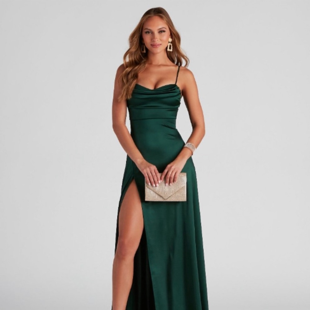 Windsor Marissa Satin Cowl Dress